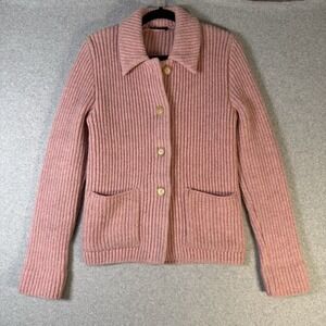 A.P.C. Women's Medium Button Front Heavy Knit Cardigan Sweater Dusty Pink APC